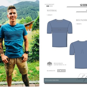 Shirt Phil – PDF sewing pattern size 44-64 | Modern men&#39;s shirt with distinctive piping