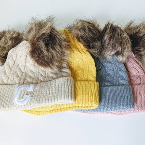 Gorra infantil personalizada del sombrero de la gorrita tejida de Pom de las lanas del punto del otoño-invierno del niño del bebé