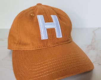 Pumpkin Orange Kids Custom Baseball Hat Cap Children Youth Birthday Gift Initial Letter