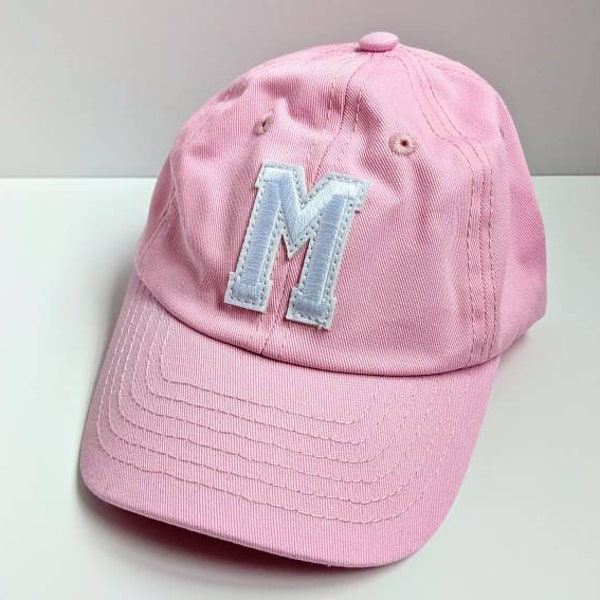 Pink Infant Baby Custom Letter Initial Personalized Girl Baseball Cap Hat Gift