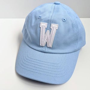 Light Blue Custom Letter Initial Baby Infant Toddler Baseball Cap Hat Gift image 1