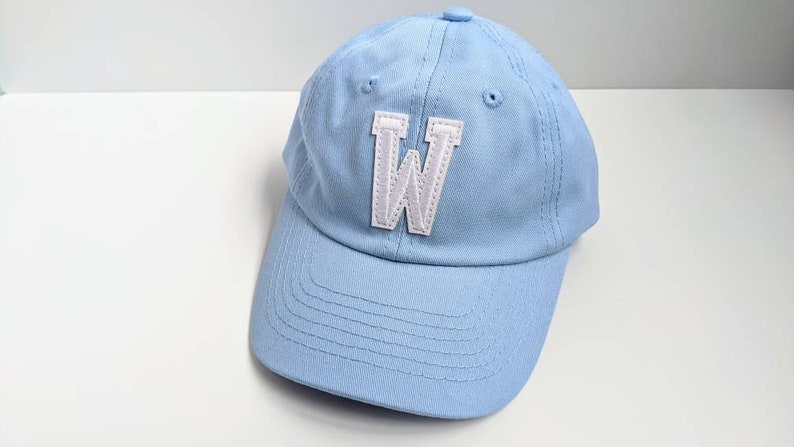 Light Blue Custom Letter Initial Baby Infant Toddler Baseball Cap Hat Gift image 1