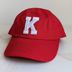Red Custom Baby Hat Initial Letter Infant Toddler Gift Cap