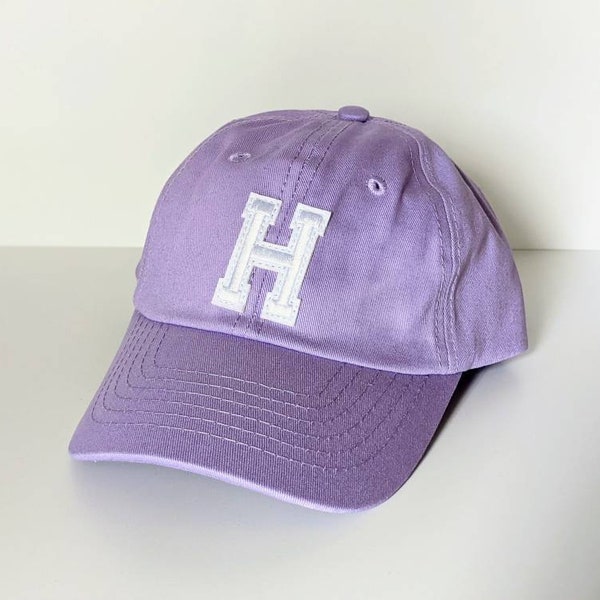 Lavender Purple Kids Custom Baseball Hat Cap Children Youth Birthday Gift Initial Letter