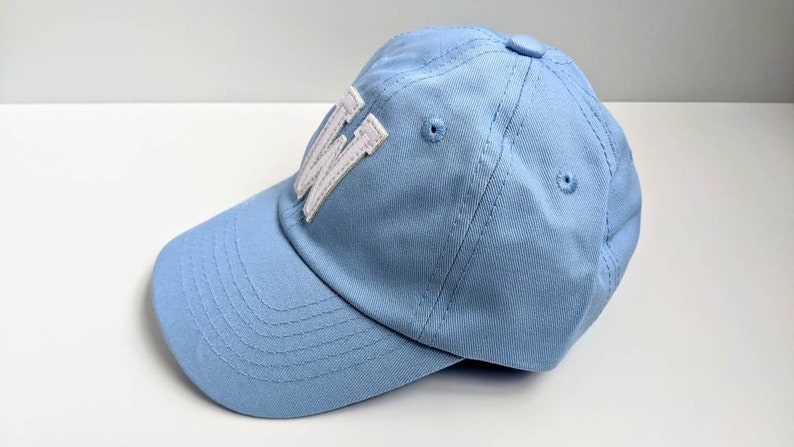 Light Blue Custom Letter Initial Baby Infant Toddler Baseball Cap Hat Gift image 2