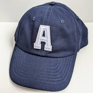 Gorra de béisbol con letras personalizadas para niños de color azul marino, gorra con iniciales, regalo para niños y jóvenes, verano