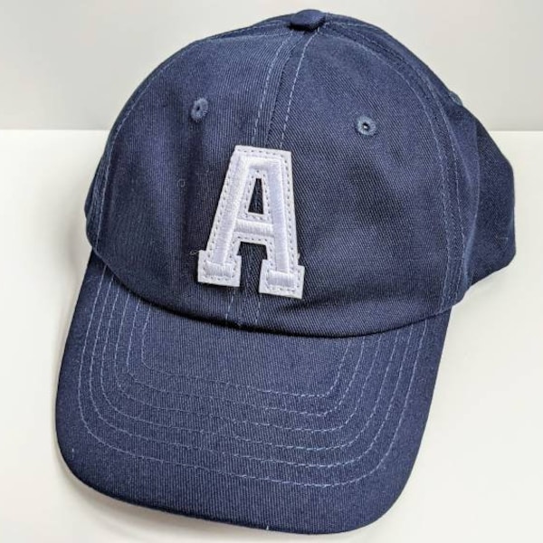 Navy Blue Kids Custom Letter Baseball Hat Initial Cap Youth Children Gift Summer