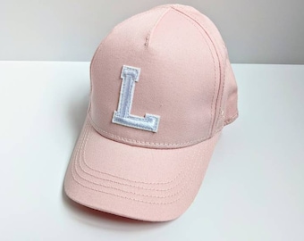 Light Pink Custom Baby Infant Kid Baseball Cap Initial Letter Hat