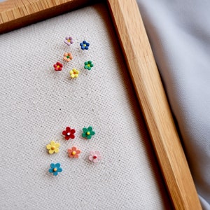 Cute Small Flower Stud Earrings- Price For Each- Ear Studs- Colorful Earrings- For Kids- For Girls- Cute Earrings- Kawaii Earrings- Small