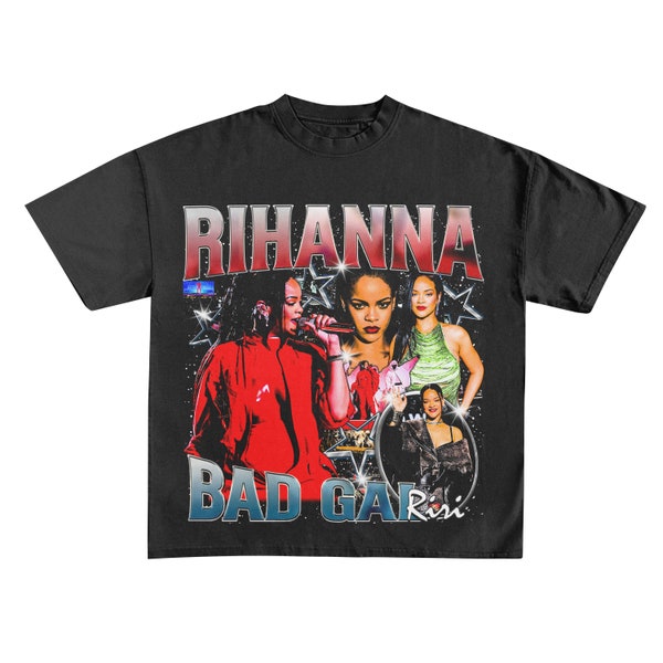 Rihanna 90s retro rap tee | Bootleg rap tee | Vintage 90s rap tee | Graphic Rap Tee | Rihanna Superbowl T Shirt Unisex
