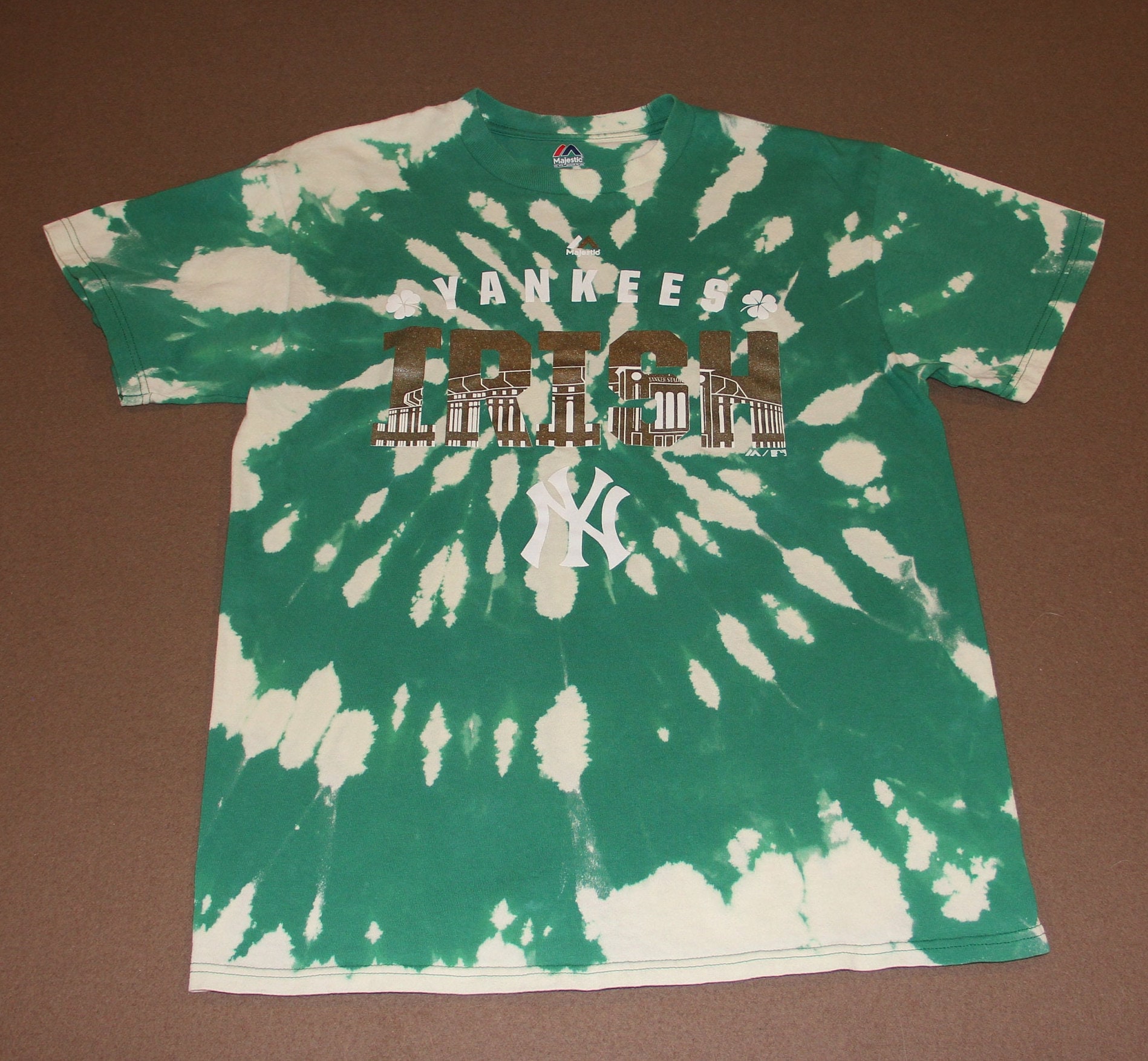 Mens Medium New York Yankees irish Tie Dye Tshirt Etsy