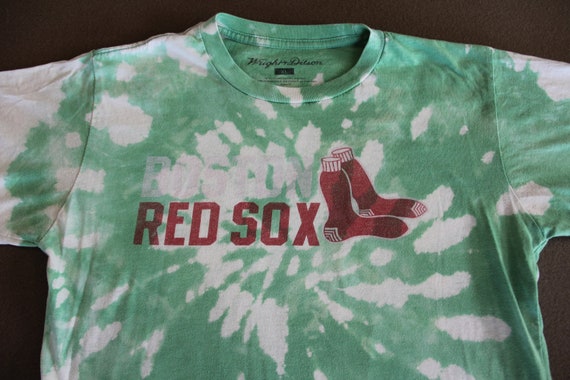 Mens XL Boston Red Sox Green Tie Dye T 
