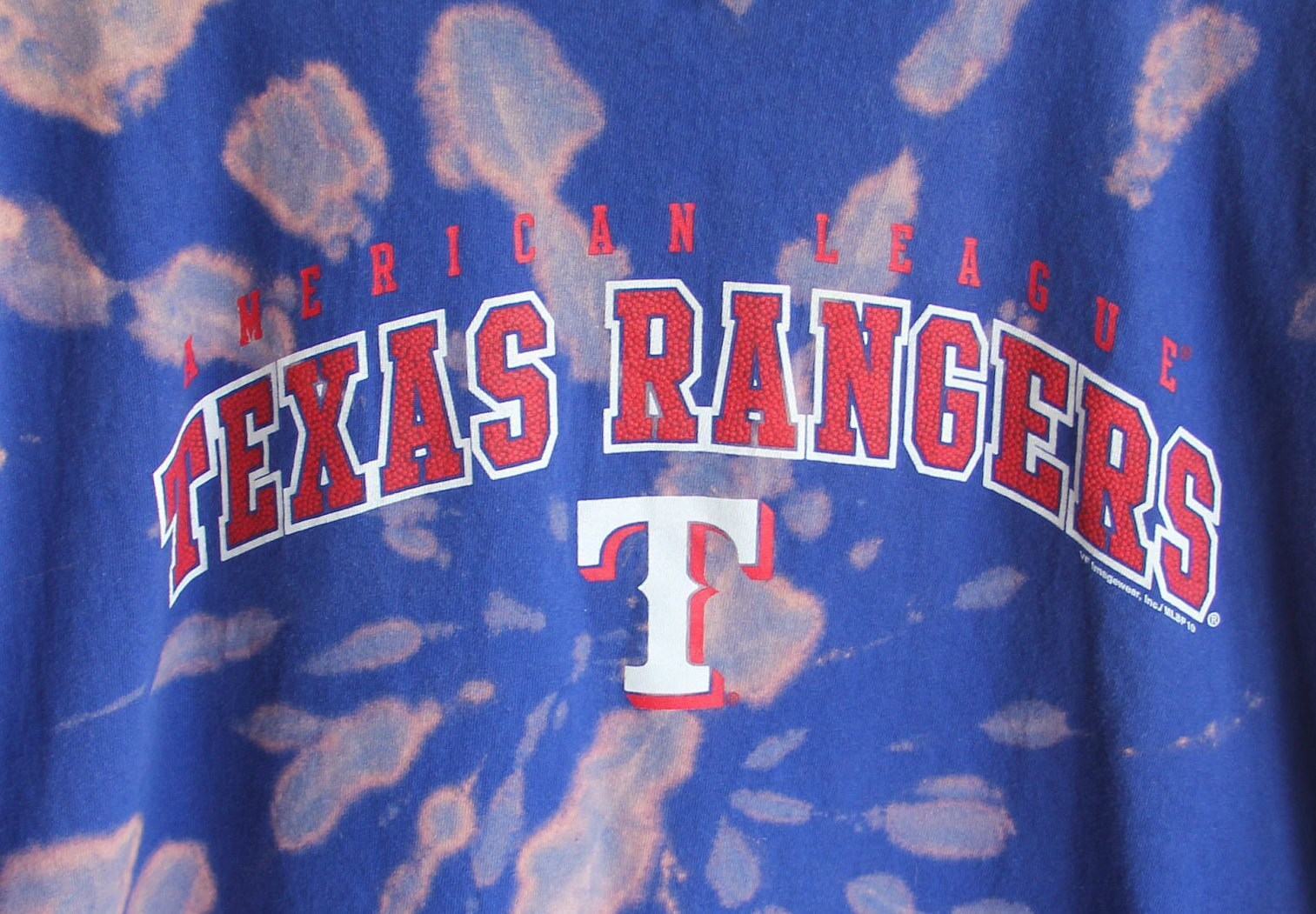 Mens XL Texas Rangers Short Sleeve Tie Dye T-shirt 