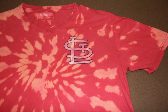 Mens XL St Louis Cardinals Tie Dye V-neck T-shirt 