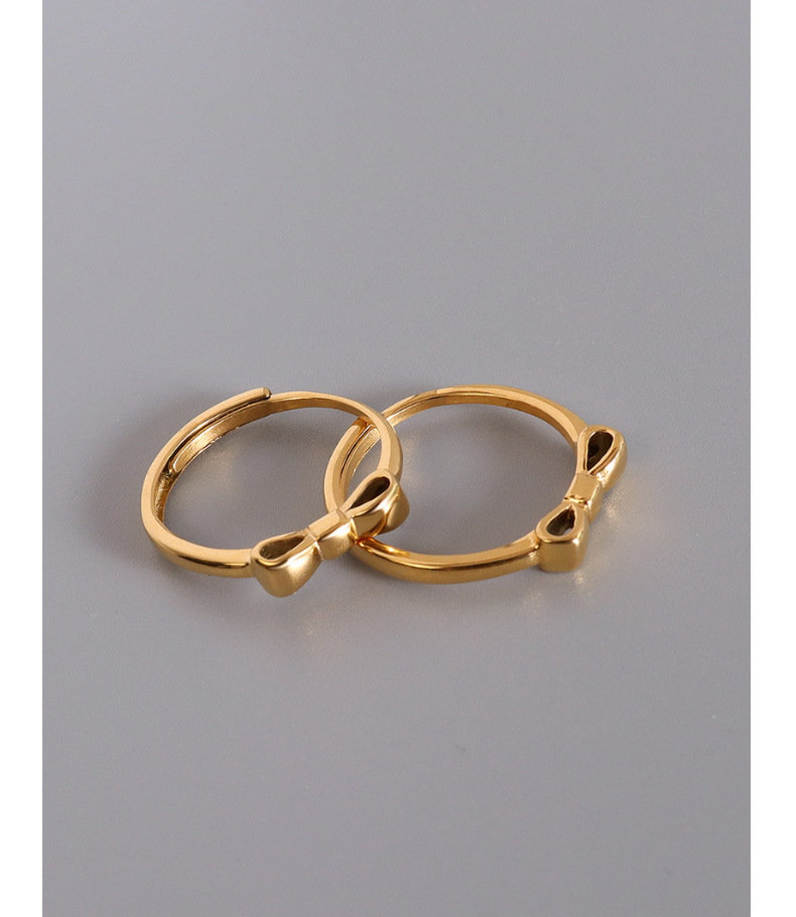 Gold Bow Ring Gold Adjustable Ring Open Gold Rings Opening Etsy