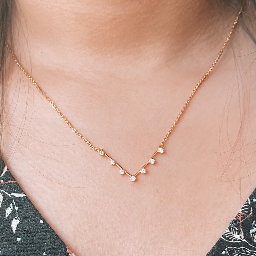 Gold VShaped Necklace 18K Minimalist Gold Necklace Delicate Etsy
