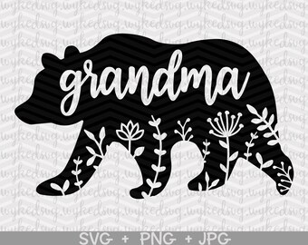 Download Grandma bear svg | Etsy