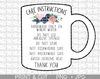 mug care card png, print and cut care card, floral png, printable care card, thank you png, coffee cup care card, mug care card, jpg