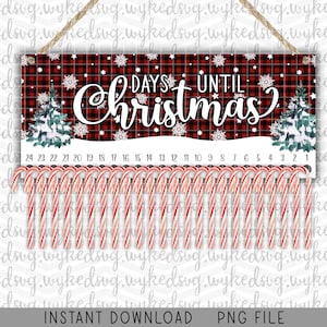 candy cane countdown png, christmas sublimation design, countdown to christmas, candy cane advent, days until christmas, digital template