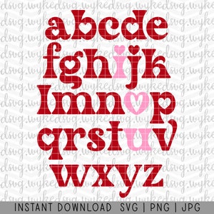alphabet i love you svg, valentine alphabet svg, valentines day svg, sublimation png, i love you svg, kids valentines png, retro shirt svg