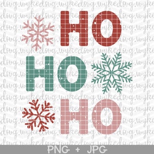 ho ho ho png, sublimation designs, png files for sublimation, christmas png, retro pastel png, cute christmas clipart, snowflake png, PNG