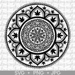 weed leaf mandala svg, cannabis mandala svg, weed mandala, cannabis svg, stoner svg, weed leaf svg, cannabis leaf svg, rolling tray svg, png