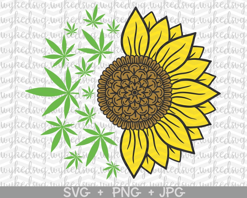 Download Marijuana sunflower svg weed sunflower svg cannabis | Etsy