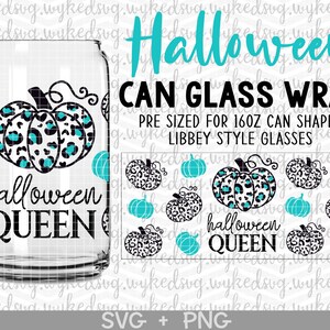 halloween queen svg, can glass svg, libbey can glass svg, can glass wrap svg, libbey glass wrap, 16oz libbey wrap svg, libbey full wrap svg image 1