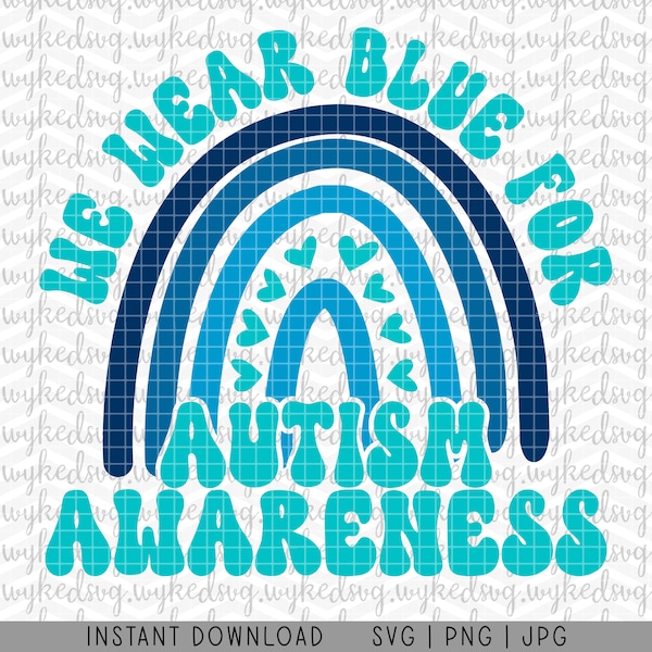 we wear blue svg, autism svg, neurodiversity svg, puzzle svg, autism awareness svg, mental health sticker, awareness png, sublimation design