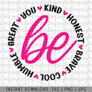 be kind svg, wählen Sie Freundlichkeit svg, pink Shirt day svg, positive svg, Bully, Sublimations png, anti-Mobbing svg, Art ist cool svg, Art SVG