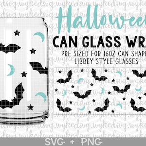 halloween can glass svg, libbey can glass svg, can glass wrap svg, coffee glass wrap svg, 16oz libbey wrap svg, libbey full wrap svg, SVG