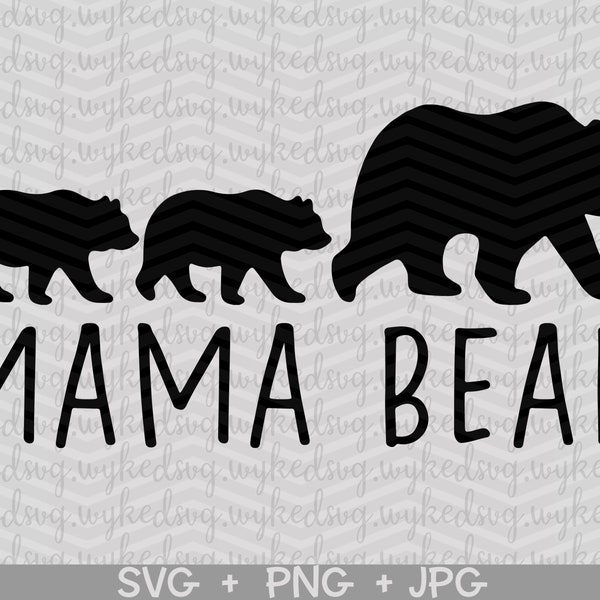 mama bear with two cubs svg, mama bear svg, mom svg, mothers day svg, mama bear silhouette, cricut cut file, mama bear png, mom quote svg
