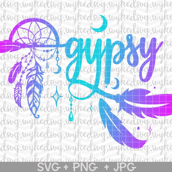 gypsy svg, feather svg, dreamcatcher svg, arrow svg, moon child svg, boho svg, hippie chick, wild child svg, gypsy soul svg, tribal svg, png