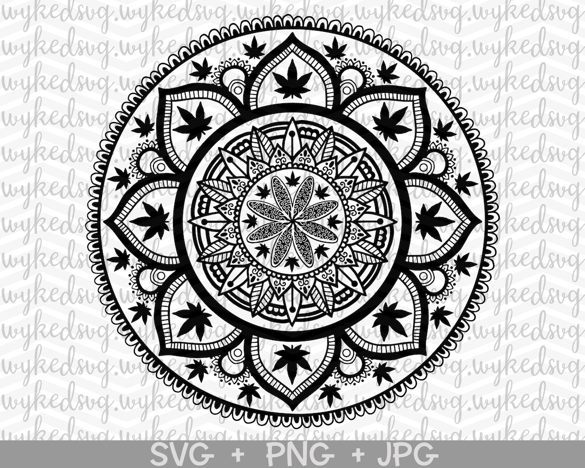 Download Weed leaf mandala svg cannabis mandala svg weed mandala | Etsy