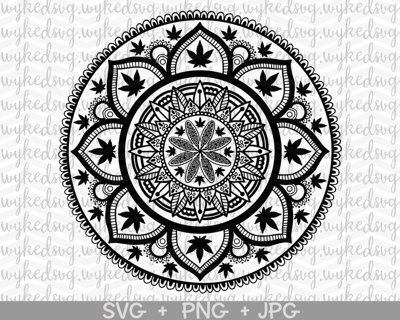Download Weed leaf mandala svg cannabis mandala svg weed mandala | Etsy
