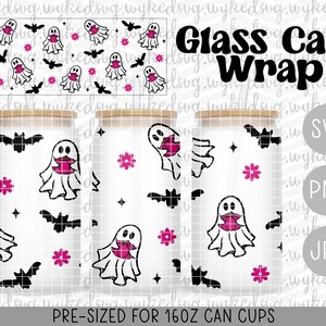 glass can png, glass can wrap, sublimation png, halloween svg, 16oz libbey glass, can cup design, coffee glass png, ghost svg, pumpkin png