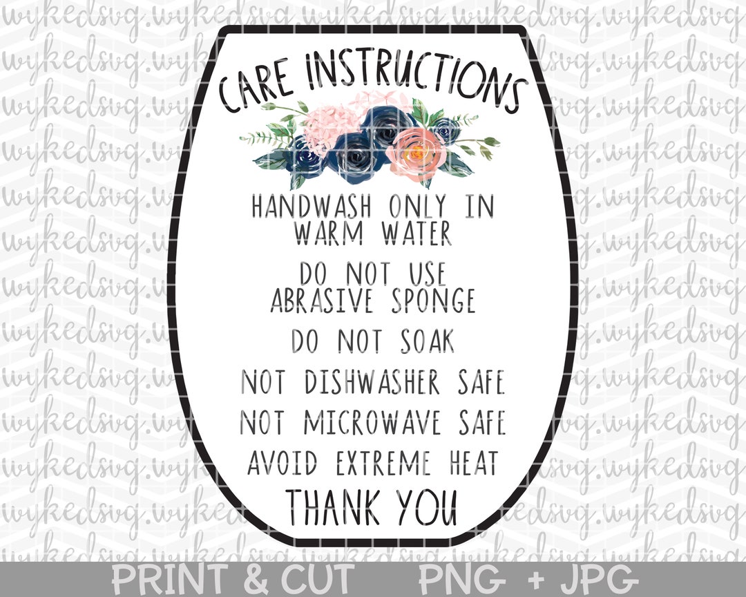 Printable Care Card, Care Card Png, Tumbler Care Card, Business Card ...