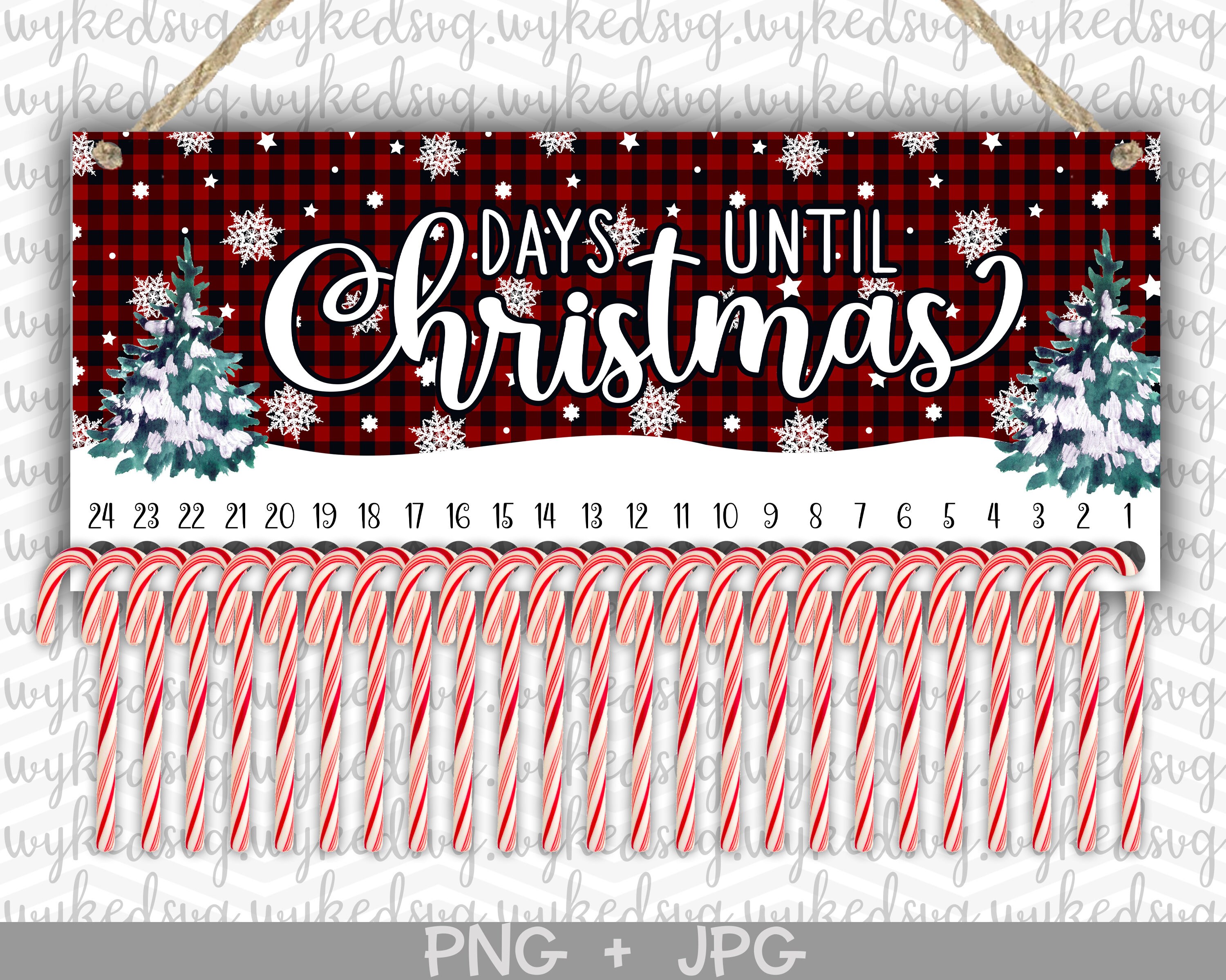 Candy Cane Countdown Png Christmas Sublimation Design Etsy