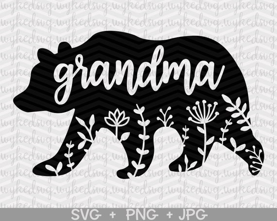Download Grandma Bear Svg Floral Grandma Bear Svg Grandma Svg Etsy