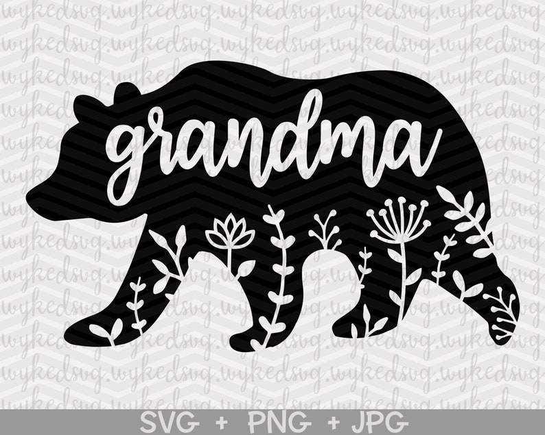 Download Grandma bear svg floral grandma bear svg grandma svg | Etsy