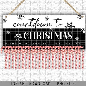 candy cane countdown png, christmas sublimation design, countdown to christmas, holiday countdown, days until christmas, christmas countdown