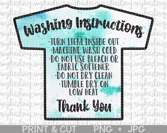 T-shirt Care Card Png Print and Cut Shirt Care Card Png - Etsy