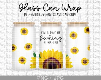 glass can wrap png, sunflower png, sublimation png file, beer can glass png, 16oz glass png, glass beer can cup design, coffee glass png