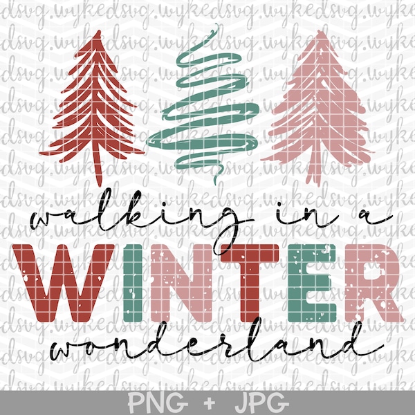 walking in a winter wonderland png, sublimation designs, png files for sublimation, christmas png, retro pastel png, cute christmas clipart