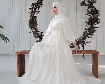 simple muslimah wedding dress