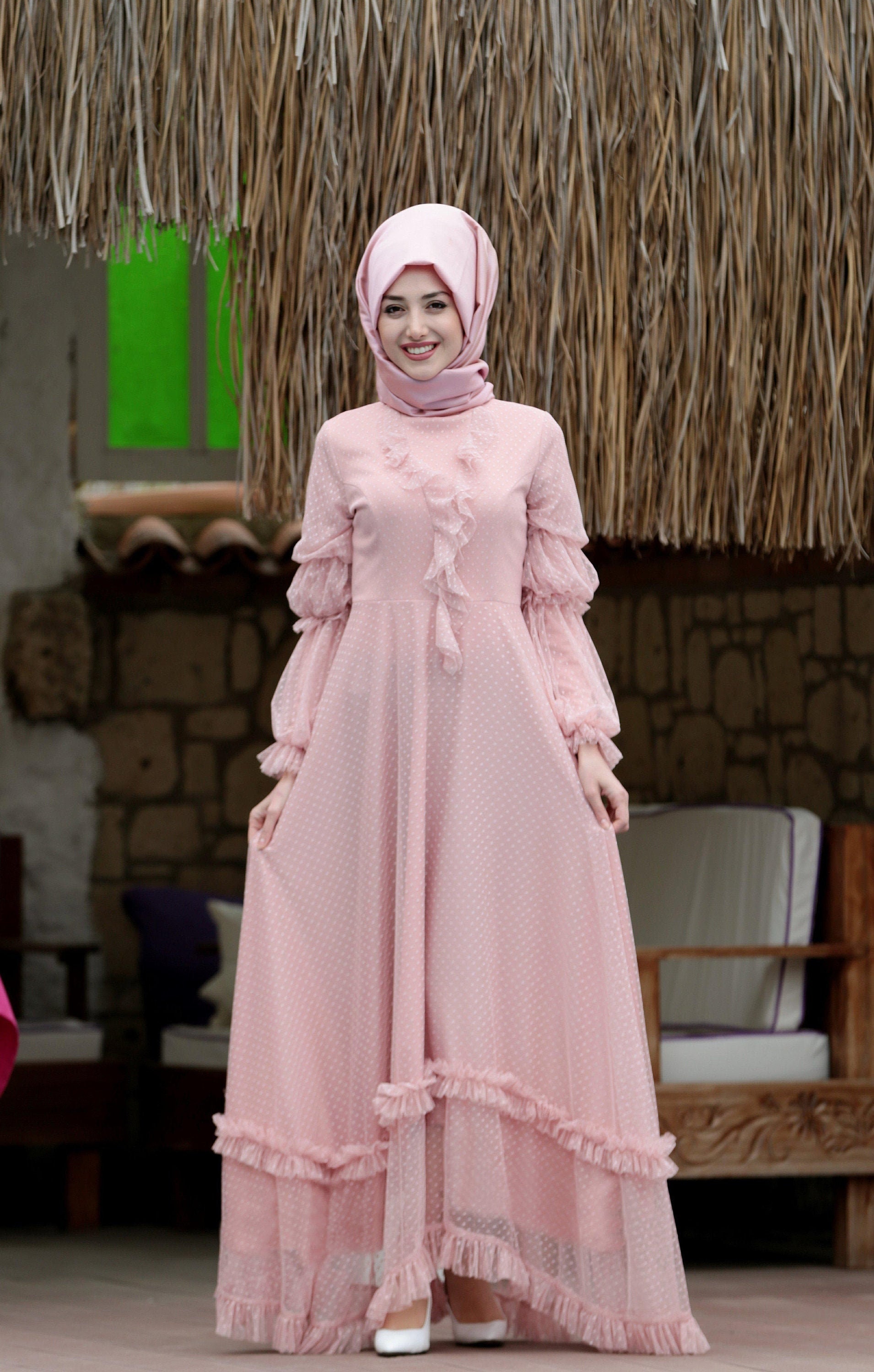Pink Turkish Fashion Modest Islamic Dress Casual Modest Etsy