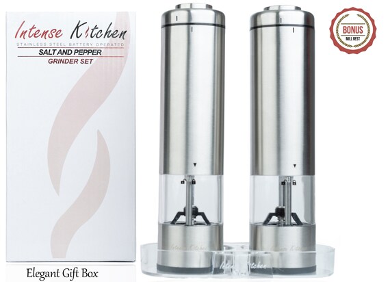 Electric Salt and Pepper Grinder - Battery Operated Stainless