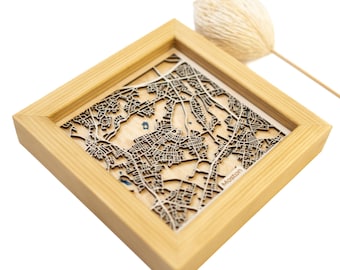 Moston Map | Wood and Epoxy