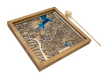 Cremorne Map | Wood and Epoxy