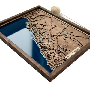 Kaart Libanon | Hout en epoxy